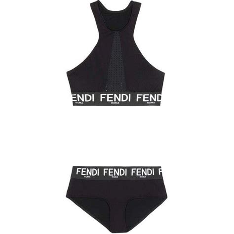 fendi swimsuit black and white|Fendi black bikini.